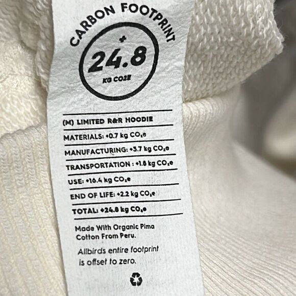 Allbirds unisex M R&R Hoodie Sweatshirt White Tread Lighter Graphic Loungewear - Picture 11 of 12